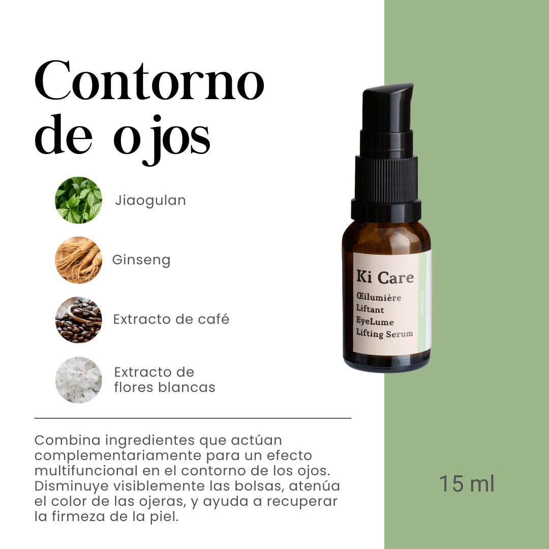 Contorno de Ojos con Jiaogulan, Ginseng, Extracto de Café y Extracto de flores blancas