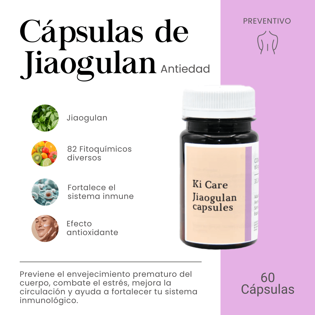 Jiaogulan Adaptogen: Balance and Well-Being. Antioxidant and Anti-Aging for the Skin - Natural Supplement of 60 Capsules