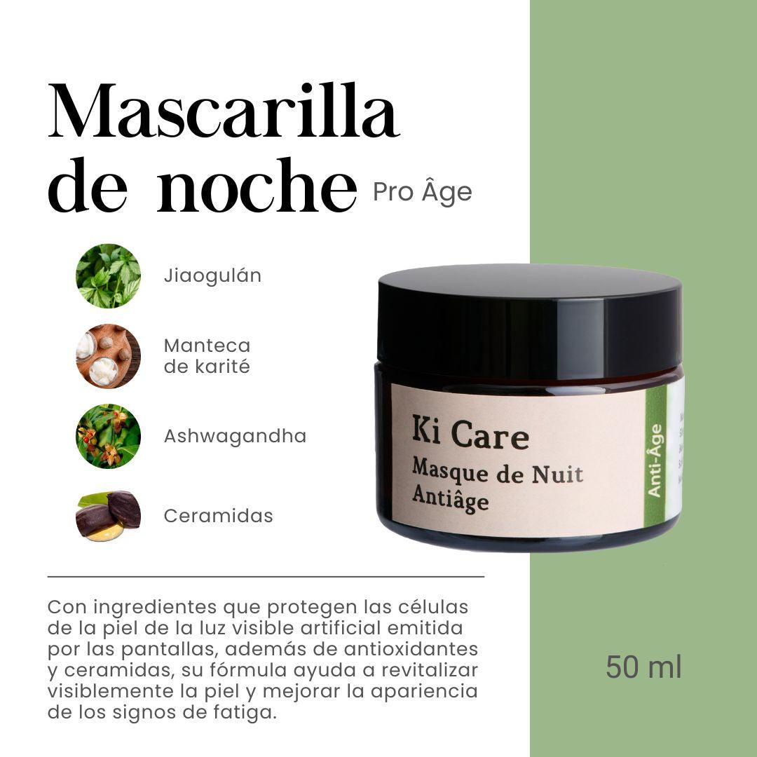 Mascarilla de Noche Pro Age con Jiaogulan, Manteca de Karité, Ashwagandha y Ceramidas