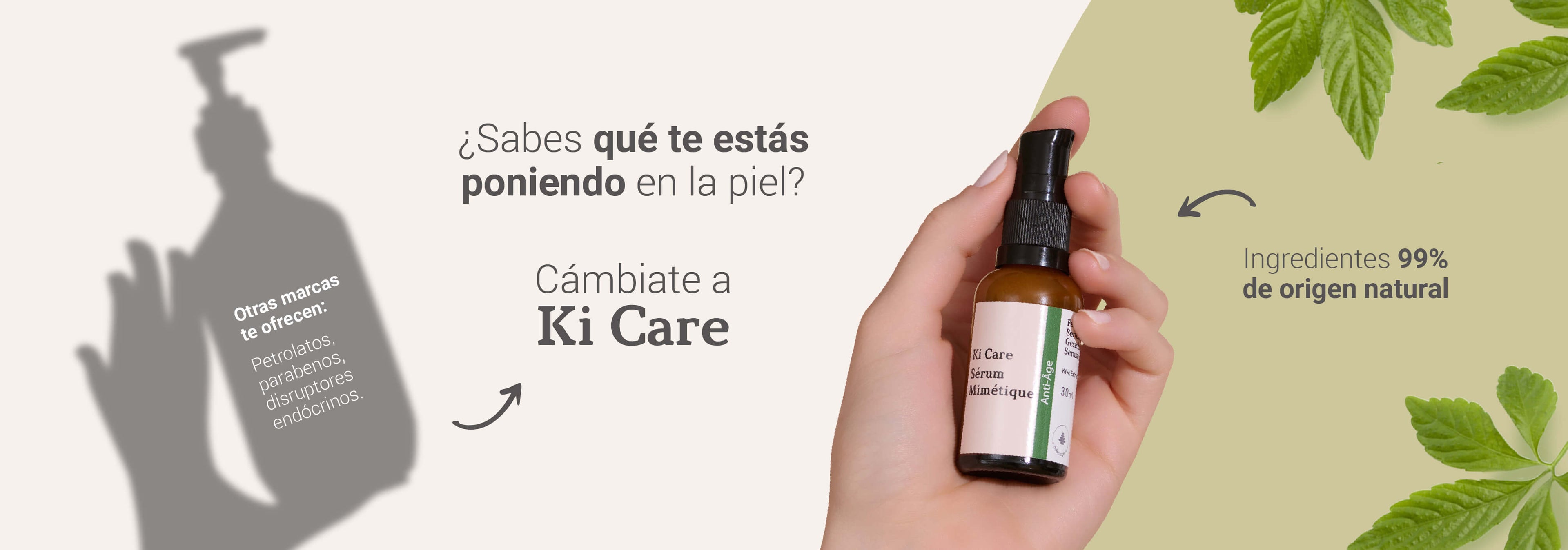 Sabes qué le estas poniendo a tu piel cambiate a ki care, ingredientes 99% de origen natural