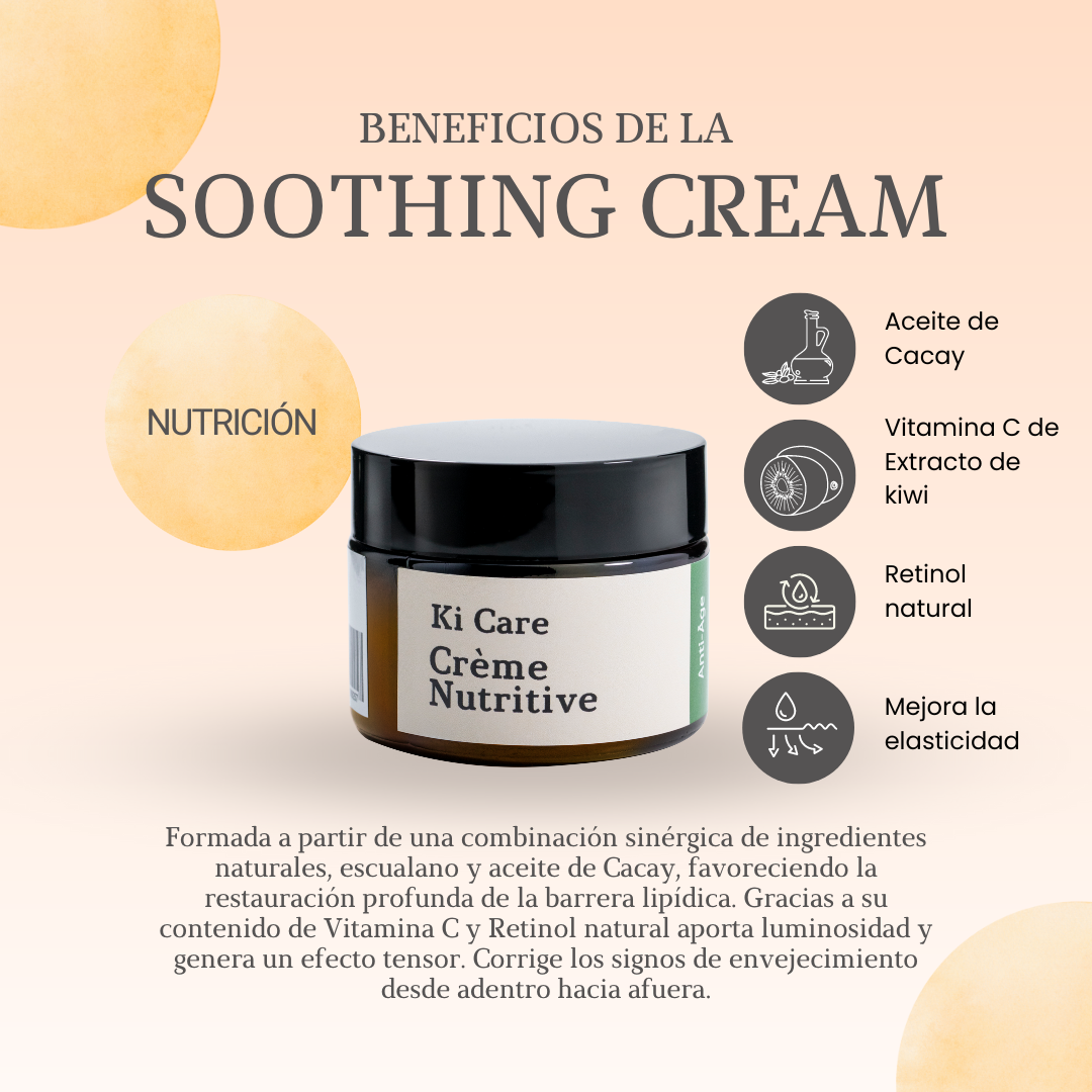 Soothing Cream 50 ml. Luminosidad y Firmeza_Ki-Care_Beneficios