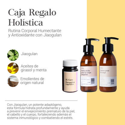 Capsulas de Jiaogulan, Aceite Seco y Loción Corporal. Rutina Holistica para el bienestar